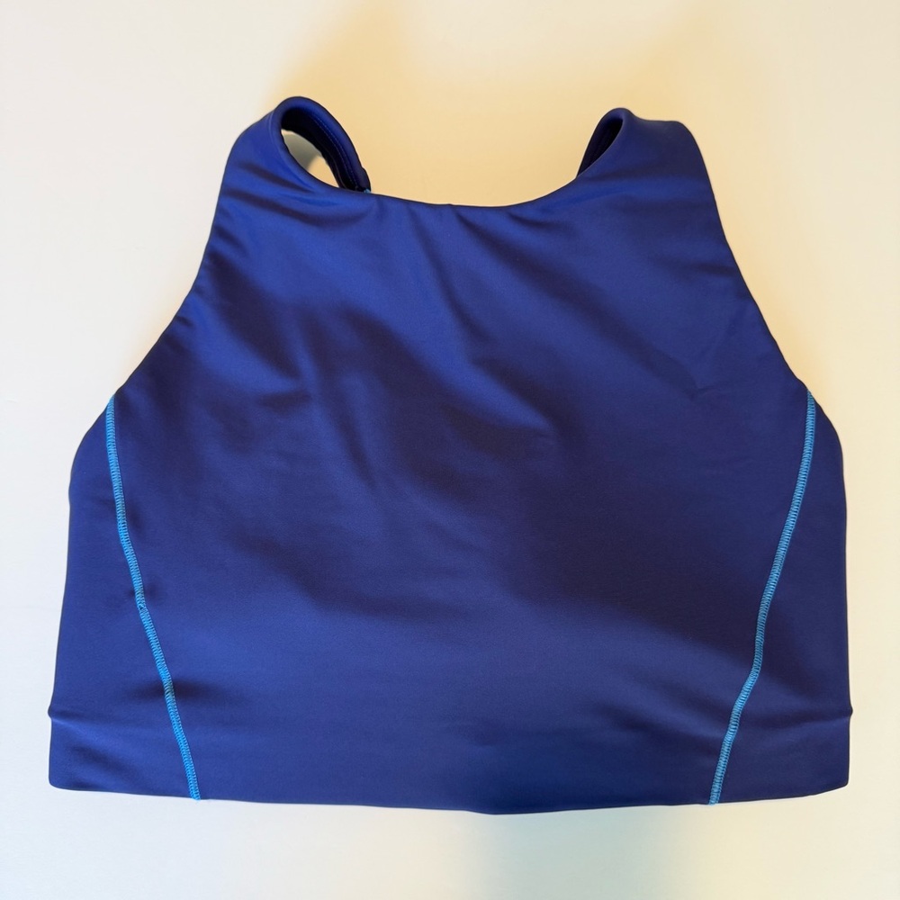 Athleta Flex Spacer Tipped Bra Navy Blue size Large - Picture 4 of 7